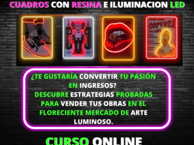 Cuadros Con Resina Epóxica E Iluminación Neón Flex Led